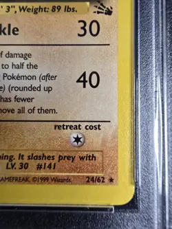 1999 POKEMON FOSSIL 1ST EDITION #24 KABUTOPS PSA 9 - Image 4