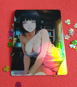 Hinata Hyuga Anime ACG Waifu custom Beauty Holo Card - Image 1