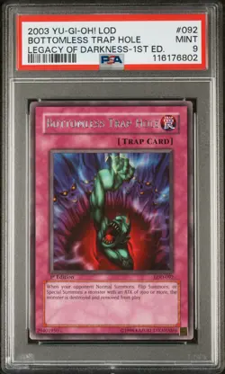Bottomless Trap Hole PSA 9 Mint LOD-092 1st Edition Rare Legacy Yugioh - Image 1
