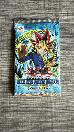 YuGiOh! Legend of Blue Eyes White Dragon Booster Pack Square Konami Logo! - Image 1
