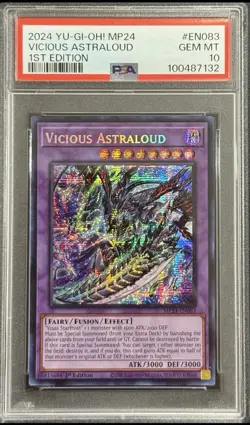 2024 PSA 10 YUGIOH MP24 25TH SECRET RARE VICIOUS ASTRALOUD - Image 1