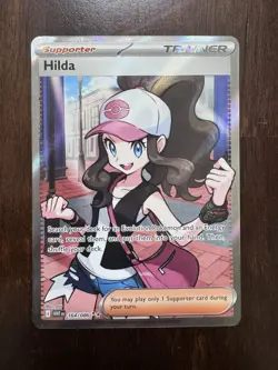 Pokemon TCG Hilda Full Art Trainer White Flare English Card 164/086 - Image 1
