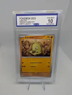 Larvitar SV03: Obsidian Flames 105/197 Pokemon Card TCG - CCG 10 GEM MINT GRADED - Image 1