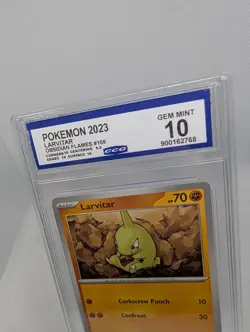 Larvitar SV03: Obsidian Flames 105/197 Pokemon Card TCG - CCG 10 GEM MINT GRADED - Image 3