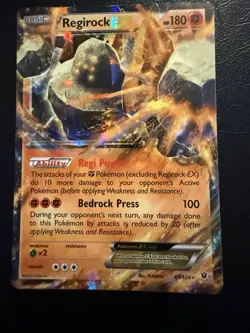 Pokemon TCG Regirock EX 43/124 Holo Card XY Fates Collide 2016 - Image 1