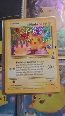 Birthday Pikachu Pokemon Trading Card #24 Celebrations Classic Collection - Image 1