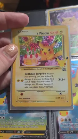 Birthday Pikachu Pokemon Trading Card #24 Celebrations Classic Collection - Image 3