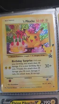 Birthday Pikachu Pokemon Trading Card #24 Celebrations Classic Collection - Image 5