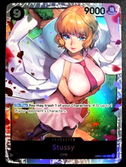 Stussy OP07-085 SR ONE PIECE Tcg Card Game NM Black - Image 1