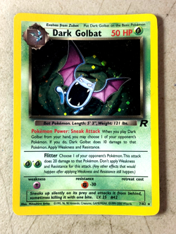 Dark Golbat - 7/82 - Pokemon Team Rocket Holo Rare WOTC - NM - SWIRL Card - Image 1