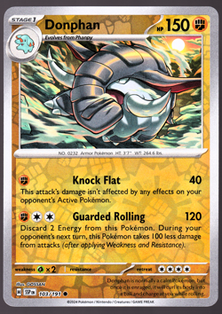 Donphan 103/191 Reverse Holo Surging Sparks Pokemon TCG Card NM - Image 1