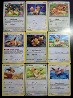 9 Card Eevee Pokemon Cards Lot : 2020 - 2024 - Image 2