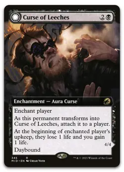 Curse of Leeches (Extended Art) #345 (NM) Midnight Hunt MID Magic MTG - Image 1