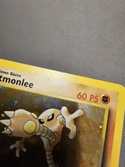 EX/LP - Hitmonlee - 7/62 - 1st Edition Holo - Portutguese - Fossil Pokemon Card - Image 4
