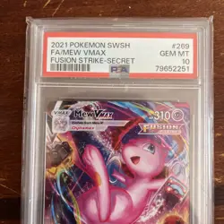 Mew VMAX PSA 10 Alt Art Fusion Strike Pokemon Card 269/264 Sword & Shield FA - Image 3
