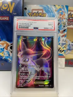 2016 Espeon EX #117 Full Art/FA PSA9 - Pokemon TCG XY Breakpoint - Image 1