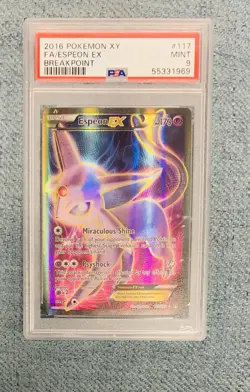 2016 Espeon EX #117 Full Art/FA PSA9 - Pokemon TCG XY Breakpoint - Image 1