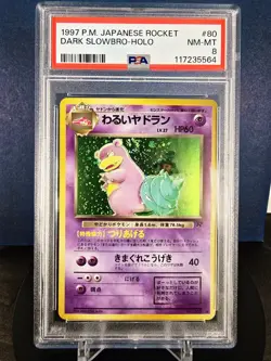 1997 Pokemon Card Japanese Rocket Dark Slowbro #80 Japanese PSA 8 HOLO SWIRL - Image 1