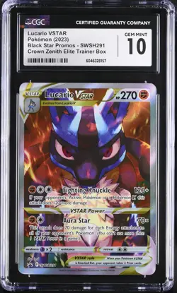 LUCARIO VSTAR Black Star Promo Crown Zenith #SWSH291 CGC 10 Pokemon - Image 1