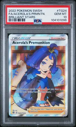 Pokemon Acerola's Premonition TG24/TG30 PSA 10 SWSH Brilliant Stars Full Art - Image 1
