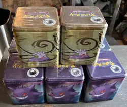 8 Pokemon TCG Stacking Tin 2024 Psychic Gengar Steel Dragon Sealed - Image 1