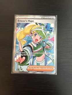 Pokemon Trainer Emcee's Hype 220/182 - Destined Rivals Full Art Secret Rare Holo - Image 1
