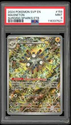 2024 Pokemon Black Star Promo #159 Magneton Full Art Surging Sparks ETB PSA 9 - Image 1