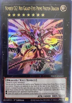 Yugioh Number C62: Neo Galaxy-Eyes Prime Photon Dragon PHHY-EN043 Ultra 1st NM - Image 2