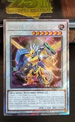 Yugioh Stampede x2 Power Tool Dragon - Platinum Secret Rare - RA04-EN135 NM - Image 1