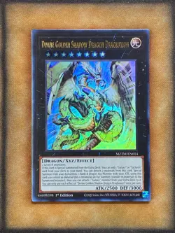 Yugioh Divine Golden Shadow Dragon Dragluxion MZTM-EN014 Ultra Rare 1st Ed NM - Image 1