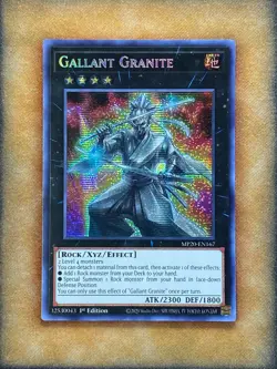 Yugioh Gallant Granite MP20-EN167 Secret Rare 1st Ed NM - Image 1