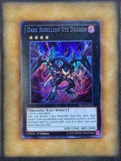 Yugioh Dark Rebellion Xyz Dragon NECH-EN053 Secret Rare 1st Ed NM - Image 1