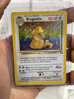Dragonite 4/62 Fossil Unlimited Holo Pokemon Card TCG WOTC HP/MP Vintage Rare - Image 1