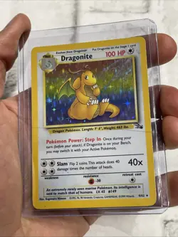 Dragonite 4/62 Fossil Unlimited Holo Pokemon Card TCG WOTC HP/MP Vintage Rare - Image 2