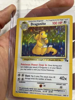 Dragonite 4/62 Fossil Unlimited Holo Pokemon Card TCG WOTC HP/MP Vintage Rare - Image 5
