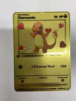 Gold Metal Charmander Pokemon Card-Collectible Gift Display！GOOD~ - Image 1