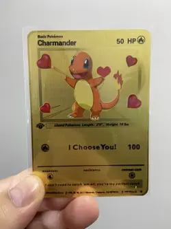 Gold Metal Charmander Pokemon Card-Collectible Gift Display！GOOD~ - Image 2