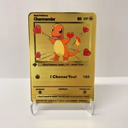 Gold Metal Charmander Pokemon Card-Collectible Gift Display！GOOD~ - Image 3