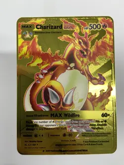 Charizard DX HP500 Gold Metal Pokemon Card-Collectible Gift Display！GOOD~ - Image 3