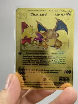 Charizard HP120 Gold Metal Pokemon Card-Collectible Gift Display！GOOD~ - Image 3