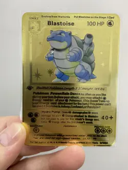 Blastoise Gold Metal Pokemon Card-Collectible Gift Display！GOOD~ - Image 3