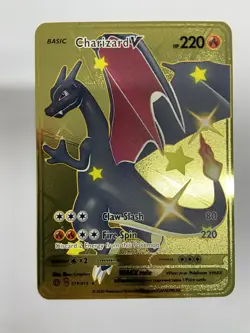 Gold Metal Charizard V HP220 Gold Metal Pokemon Card-Collectible Gift Display！ - Image 1