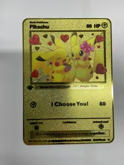 Gold Metal Pikachu Pokemon Card-Collectible Gift Display！GOOD~ - Image 2
