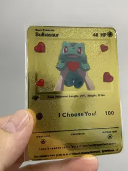 Bulbasaur Gold Metal Pokemon Card-Collectible Gift Display！GOOD~ - Image 1