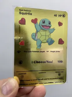 Gold Metal Squitrle Pokemon Card-Collectible Gift Display！GOOD~ - Image 2