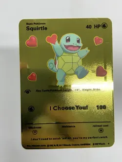 Gold Metal Squitrle Pokemon Card-Collectible Gift Display！GOOD~ - Image 3