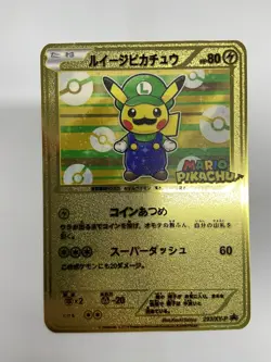MARIO PIKACHU HP60 Gold Metal Pokemon Card-Collectible Gift Display！GOOD~ - Image 1