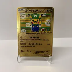 MARIO PIKACHU HP60 Gold Metal Pokemon Card-Collectible Gift Display！GOOD~ - Image 2