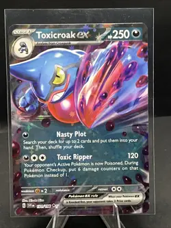 Pokemon TCG Toxicroak EX 131/198 Scarlet & Violet Double Rare Card NM Condition - Image 1