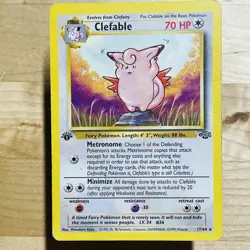Vintage 1999 Clefable 17/64 Jungle Rare 1st Edition MP English Pokemon TCG Card - Image 1